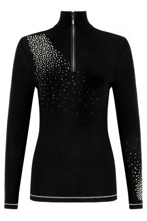 black Zip polo