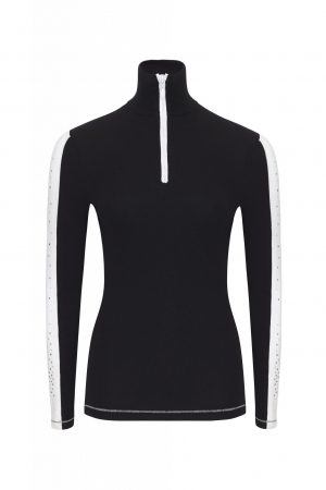 S'No Queen: DoubleStriper Zip Polo: Black & White: NEW DELIVERY -328