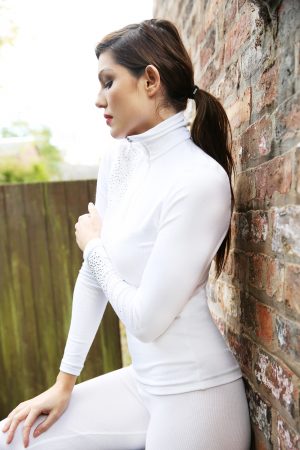 S'No Queen CLASSIC Zip Polo: White -0