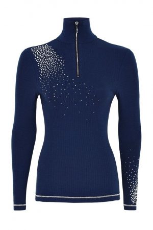 S'No Queen: CLASSIC Zip Polo: Midnight Blu -0
