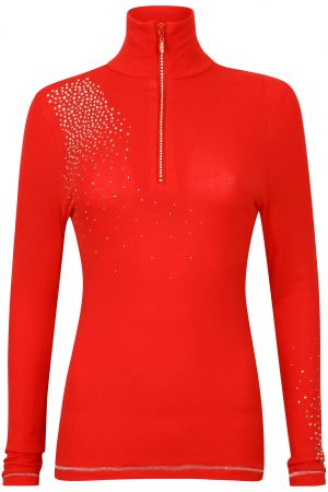 S'No Queen CLASSIC zip polo: Red-546