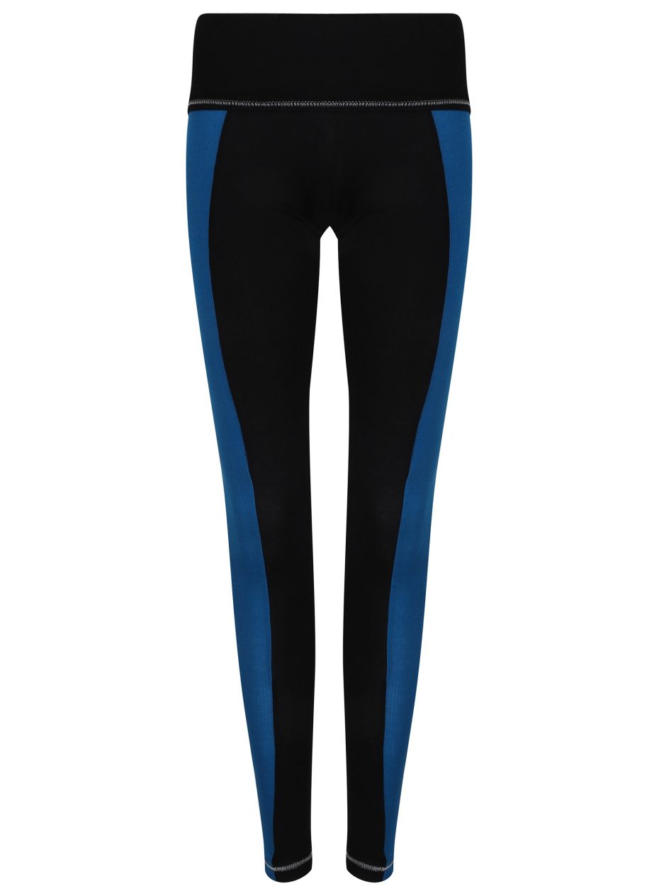 S'No Queen Stripetease leggings: Black & Electric Blu: SQ EXCLUSIVE-686