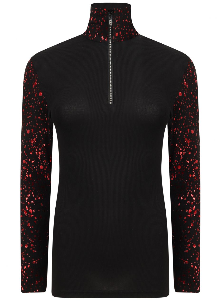 Gemini Zip Polo: Black & Red Limited Edition-0
