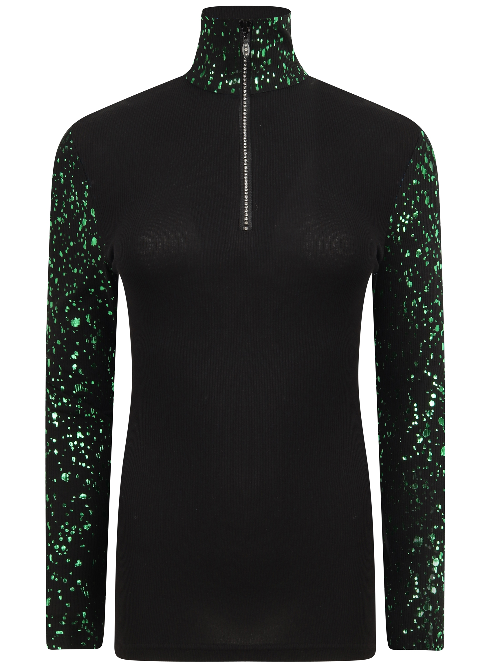 black thermal polo neck