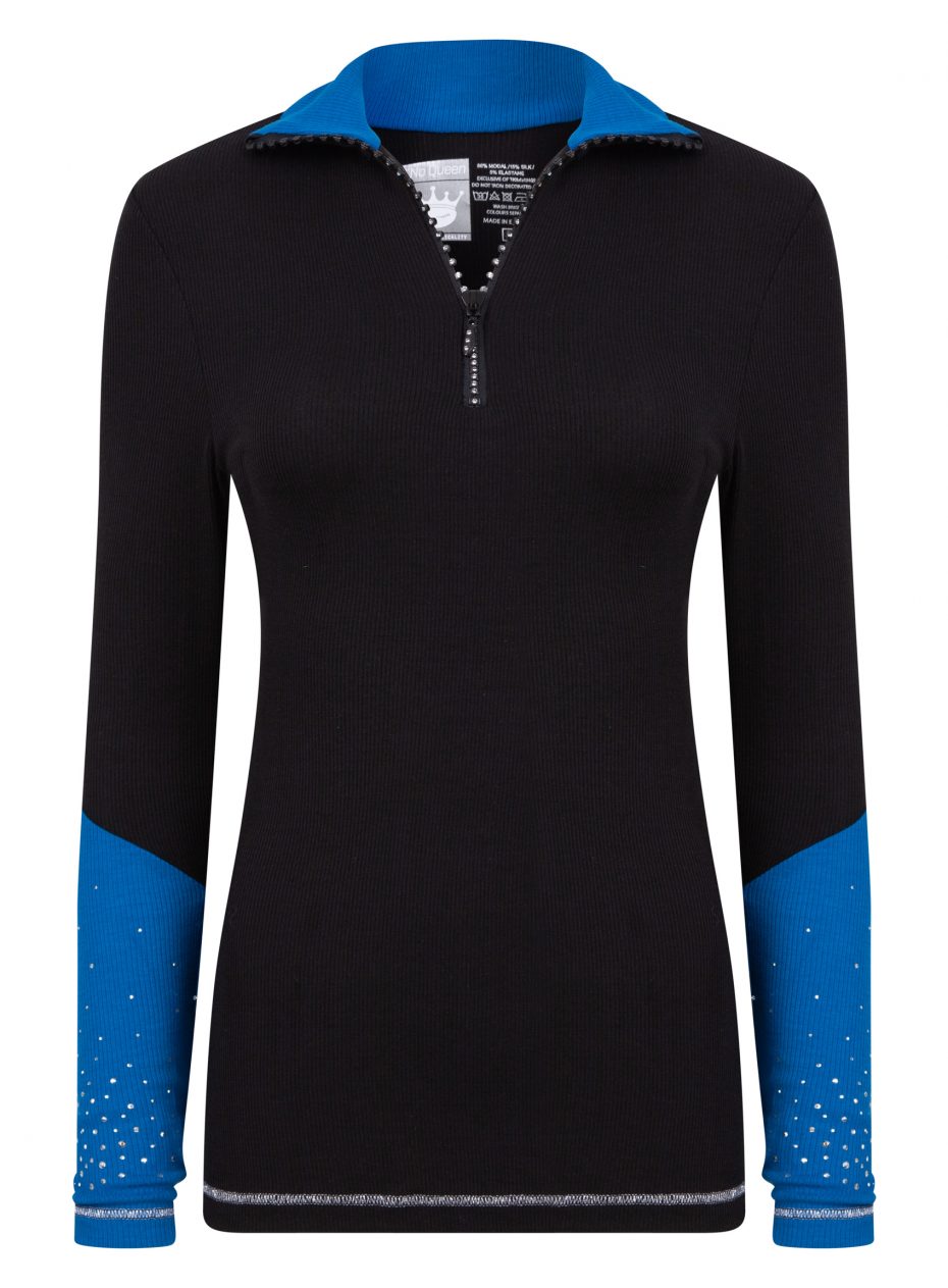 black and Blue zip polo